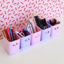 Ver imagem 6 de Kit 5 Porta Objetos Organizador Mesa Escritório Porta Lápis Doçura Dello Adesivos e Suporte