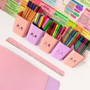 Ver imagem 4 de Kit 5 Porta Objetos Organizador Mesa Escritório Porta Lápis Doçura Dello Adesivos e Suporte