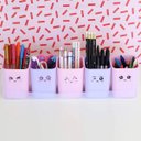 Ver imagem 2 de Kit 5 Porta Objetos Organizador Mesa Escritório Porta Lápis Doçura Dello Adesivos e Suporte