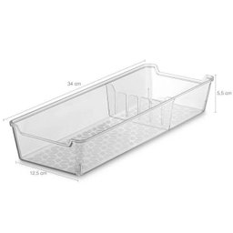 Organizador De Gaveta Divisor Porta Facas Talheres Cozinha UZ Transparente - 3