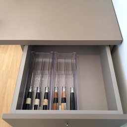 Organizador De Gaveta Divisor Porta Facas Talheres Cozinha UZ Transparente - 5