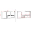 Ver imagem 3 de Armário Aéreo Ametista 3 Portas e 4 Garrafas 120 Cm Freijó Gris - Kits Paraná