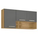 Ver imagem 1 de Armário Aéreo Ametista 3 Portas e 4 Garrafas 120 Cm Freijó Gris - Kits Paraná