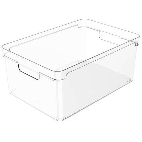 Caixa Organizadora Empilhável Transparente Cozinha OU 30x20x13cm Brinquedos