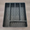 Ver imagem 4 de Porta Talheres Organizador Multiuso de Gaveta Separador Divisor Uz Preto