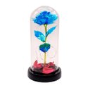 Ver imagem 1 de Luminária Rosa A Bela E A Fera Flores Dia Dos Namorados 22 cm Galáxia com Redoma de Vidro e Base de 