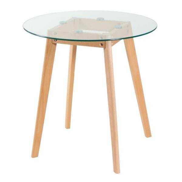 Conjunto de Mesa de Vidro Leda 70cm + 4 Cadeiras Estofadas Leda Branco - 6