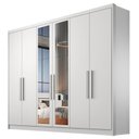 Ver imagem 1 de Guarda Roupa Casal Linea 6 Portas 6 Gavetas Neve com Espelho – Novo Horizonte