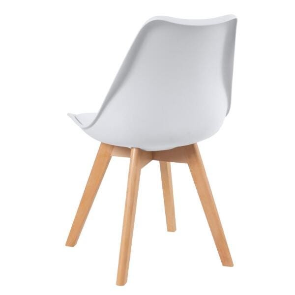 Conjunto de Mesa de Jantar Redonda 90cm Branco + 4 Cadeiras Estofadas Leda Branco - 4