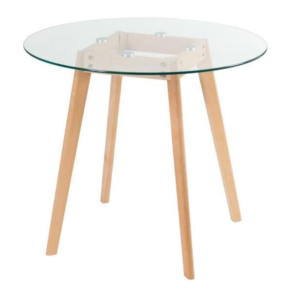 Conjunto de Mesa de Vidro Leda 80cm + 3 Cadeiras Estofadas Leda Preto - 6