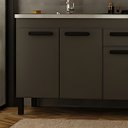 Ver imagem 2 de Gabinete de Cozinha 5 Gavetas e 2 Portas Balcão Pia 100% MDF:Grafite