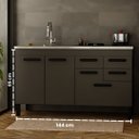 Ver imagem 4 de Gabinete de Cozinha 5 Gavetas e 2 Portas Balcão Pia 100% MDF:Grafite