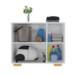 Armário Lavanderia com 3 Portas 90 cm Multimóveis MP5034 Branco/Natural - 4