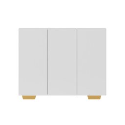 Armário Lavanderia com 3 Portas 90 cm Multimóveis MP5034 Branco/Natural - 5