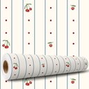 Ver imagem 4 de Papel de Parede Adesivo Decorativo Cerejas Listrado para Quarto Infantil