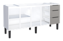 Ver imagem 6 de Gabinete Armário Cozinha Jupter Cozimax 2.00 Mt 100% Aço P/ Pia -balção 200 Cm -4 Portas- 3 Gavetas