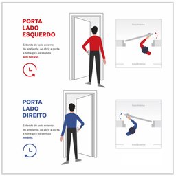 Porta Social C/ Postigo 2,10x0,80 Direita Branca - 2