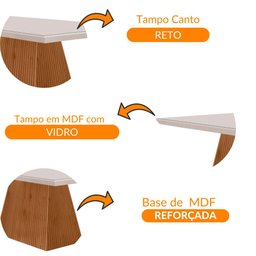 Mesa para Sala de Jantar Aida 120cm Em MDF e Vidro - 4