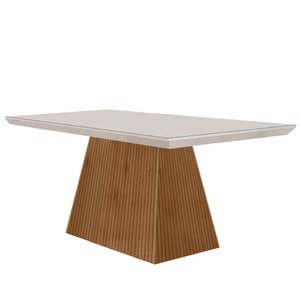 Mesa para Sala de Jantar Aida 120cm Em MDF e Vidro