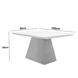 Mesa para Sala de Jantar Aida 120cm Em MDF e Vidro - 3