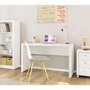 Ver imagem 2 de Mesa Escrivaninha Para Escritorio Me4135 Branco Branco