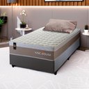 Ver imagem 1 de Conjunto Cama Box c/ Molas Ensacadas Sheffield Bege Solteiro 96x203x65