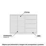 Cômoda Sapateira 4 Gavetas 2 Portas com Cabideiro Infantil Pérola Branca - Phoenix Baby - 2