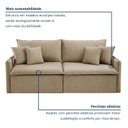 Ver imagem 6 de Sofá Cama Retrátil e Reclinável 2 Lugares Pés Madeira Maciça 200cm Windson Yescasa