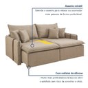 Ver imagem 5 de Sofá Cama Retrátil e Reclinável 2 Lugares Pés Madeira Maciça 200cm Windson Yescasa
