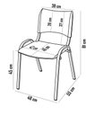 Ver imagem 3 de Kit 7 Cadeiras Infantil Iso, Escola, Base Branco-laranja