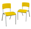 Ver imagem 2 de Kit 2 Cadeiras Infantil Iso Amarela Brinquedoteca Escolas Ecomhome