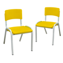 Ver imagem 2 de Kit 2 Cadeiras Infantil Iso Amarela Brinquedoteca Escolas Ecomhome