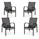 Ver imagem 1 de Conjunto 4 Cadeiras Para Varanda, área Externa, Gourmet E Jardim - Preto Em Tela Sling Preto