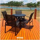 Ver imagem 2 de Conjunto 4 Cadeiras Para Varanda, área Externa, Gourmet E Jardim - Preto Em Tela Sling Preto