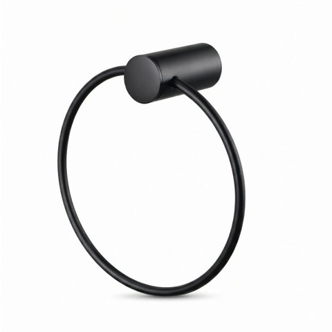 Toalheiro Argola para Toalha Atria 25825 Meber - Preto