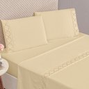 Ver imagem 1 de Jogo de Cama Infinity King 4 Peças - Tecido Micropercal 300 Fios - Palha