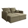 Sofá Cama Retrátil e Reclinável 2m 3 Lugares Bipartido com Molas Glamour Veludo Macchiato Selmer - 2