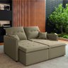 Sofá Cama Retrátil e Reclinável 2m 3 Lugares Bipartido com Molas Glamour Veludo Macchiato Selmer - 1