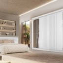 Ver imagem 1 de Guarda-Roupa com Espelho 3 Portas 6 Gavetas Vitória Branco