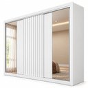 Ver imagem 2 de Guarda Roupa Casal 3 Portas de Correr 6 Gavetas com Espelho e Detalhe Ripado 100% MDF Vitória