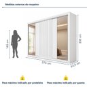 Ver imagem 4 de Guarda Roupa Casal 3 Portas de Correr 6 Gavetas com Espelho e Detalhe Ripado 100% MDF Vitória
