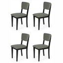 Ver imagem 1 de Kit 4 Cadeiras de Jantar Madeira Maciça Estofadas Ella Preto e Cinza - Straub Web