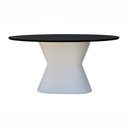 Ver imagem 3 de Mesa de Jantar Apollo Tampo Oval 160x90cm Branco/Preto