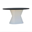 Ver imagem 1 de Mesa de Jantar Apollo Tampo Oval 160x90cm Branco/Preto