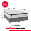 Ver imagem 4 de Cama Box Queen + Colchão Comfort Class Pillow Top 158x198cm Branco/suede Cinza