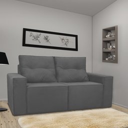 Sofá 2 Lugares Onix 1,80M para Sala Confortavel Sued Herrero:Cinza - 1