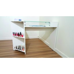 Mesa em L Manicure e Atendimento Branca - 7