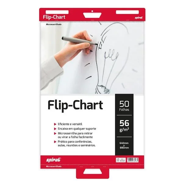 Bloco Flip Chart, 640 X 880mm, 50 Folhas, Branco, 61731, Spiral - 2