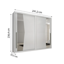 Ver imagem 2 de Guarda Roupa Casal 2 Portas de Correr com Espelho Geom - Móveis Novo Horizonte - Branco