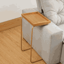 Ver imagem 3 de Mesa Lateral de Apoio para Sala Sofá Anny Base em Metal Dourado e Tampo Mel